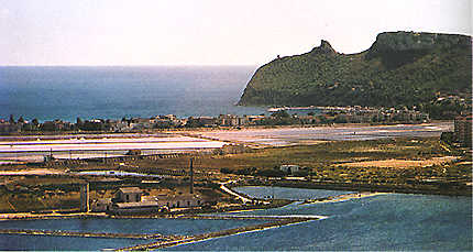 Saltpans behind Poetto beach