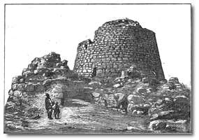 Un nuraghe in un'illustrazione del 1895